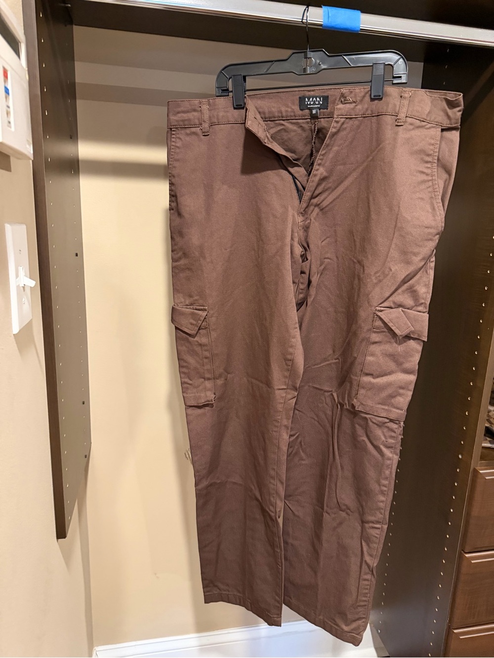 Boohoo Men's Brown Cargo Pants - Straight Leg
